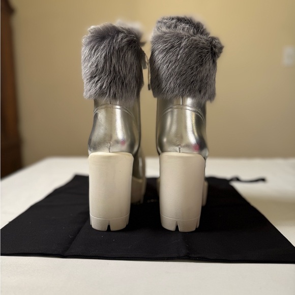 Giuseppe Zanotti Metallic Fur Platform Boots | Size 40 | NIB - Picture 4 of 7